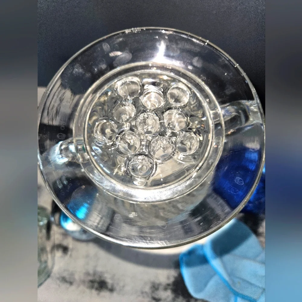 Flower Frog Glass Vintage Lot Of 2 Floral Flower Placement For Vase A+ Condition - Picture 2 of 9